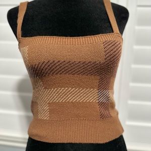 Brown Knit Tank Top